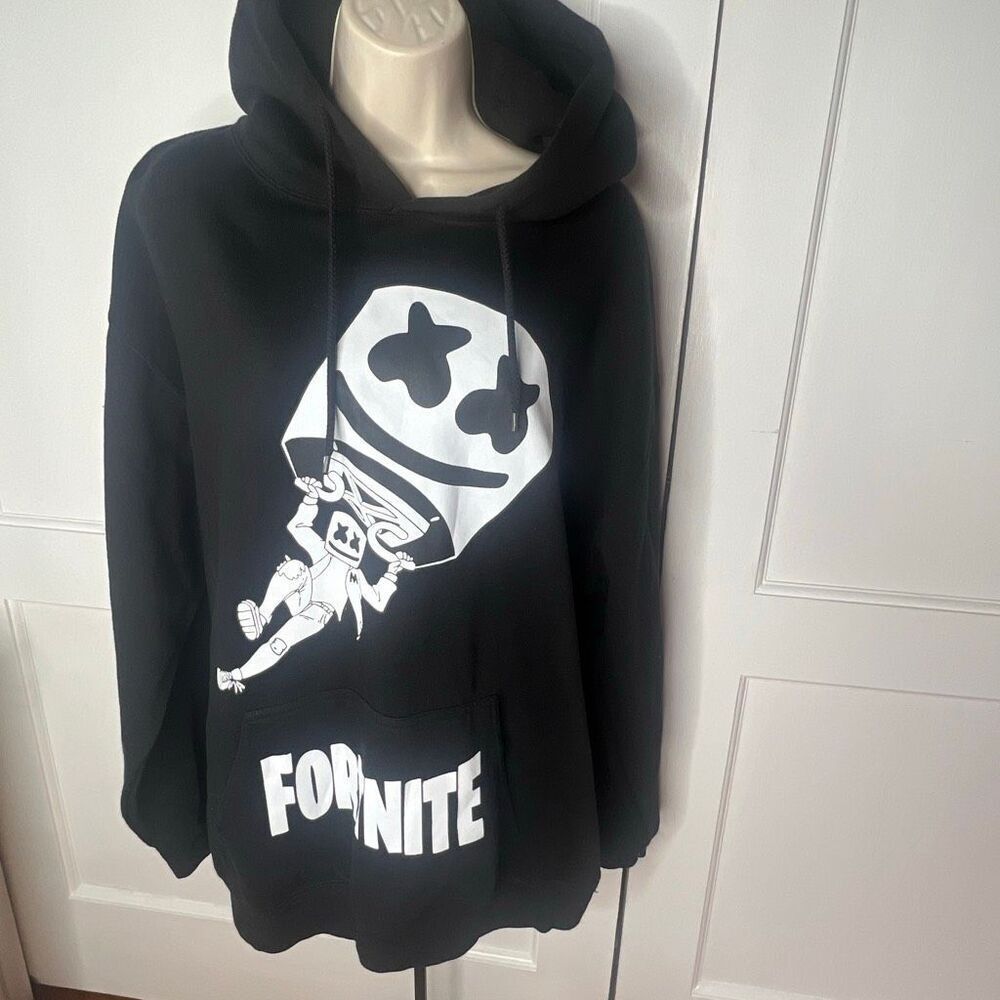 Fortnite DJ Marshmello Pullover Hoodie Black Unisex Size XL